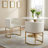 Upholstered Faux Leather Dining Chairs Modern Arm Chairs-2043675858-2043675857