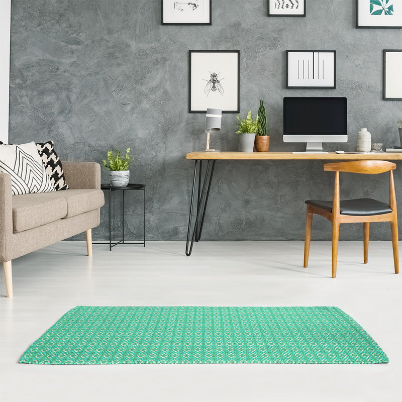 Tapis de zone verte arrow diamants, Rectangle 5 pi x 7 pi