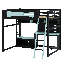 Lit mezzanine en bois avec bureau-260935925