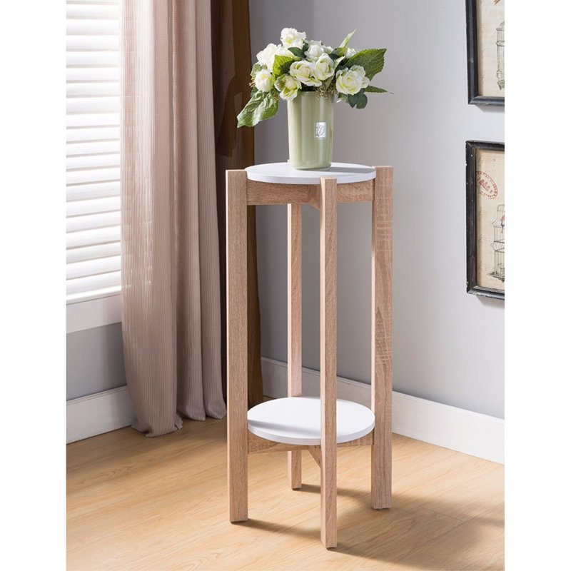 Eckles End Table, Light Brown/White