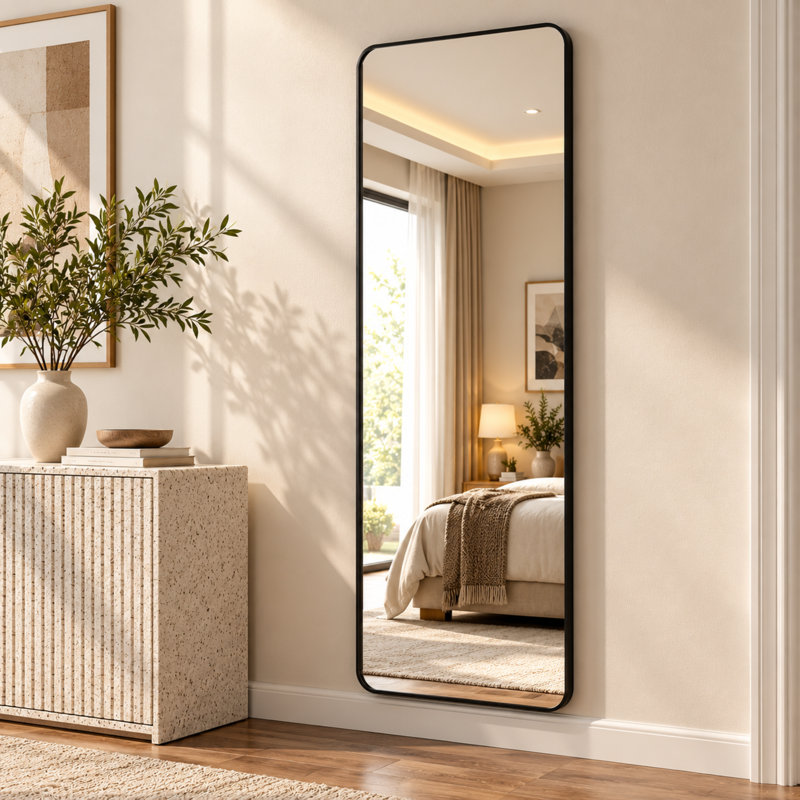 Miroir suspendu pleine longueur noir 47 po x 15,8 po