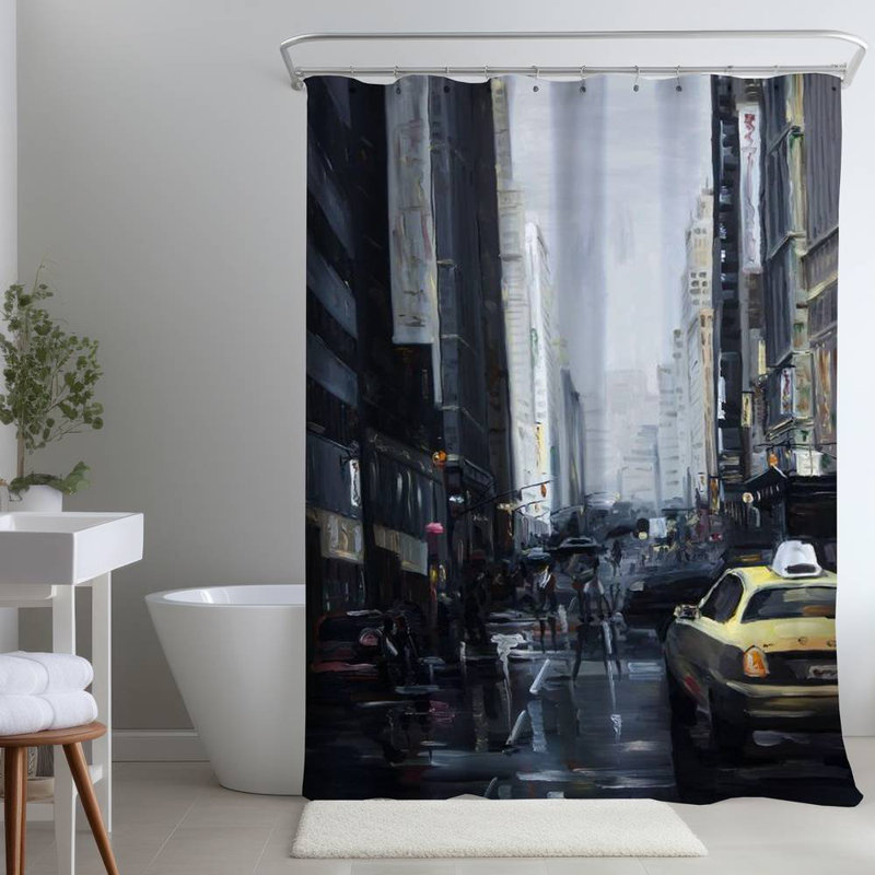 Shower Curtain CI374 – Polyester Shower Curtain, Dye Sublimation Print, 71" W × 74" L