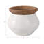 Pot de fleurs d'intérieur en terre cuite à motif texturé d'intérieur et de jardin - 7 po blanc et brun clair