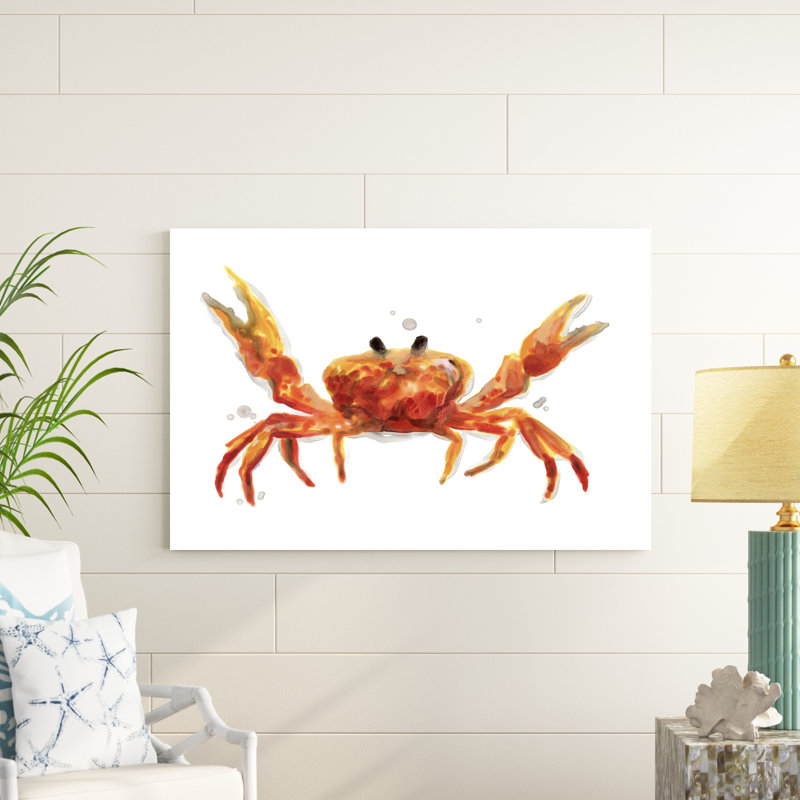 «Crab Cameo II» par June Erica Vess - peinture sur toile tendue, H 32 po x l 48 po