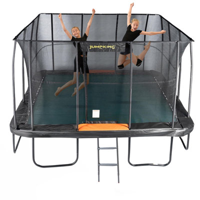 Trampoline carré JumpKing 13 pi x 13 pi - Trampoline récréatif extérieur / intérieur - Grand trampoline et cadeau des Fêtes pour les enfants, les adultes et la famille