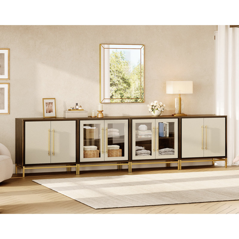 Commode de porte en cuir WAMPAT avec charnières à fermeture douce