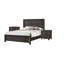 Lit double gris et brun rustique, meubles en bois de style contemporain avec tête de lit-885397896-885397897