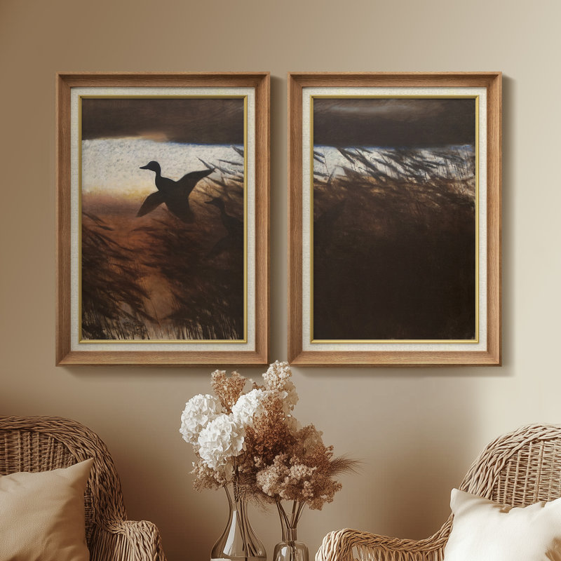 Ensemble de 2 œuvres d'art encadrées de qualité supérieure sur toile de qualité supérieure avec cadre de 26 po x 36 po