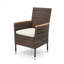 4-Piece All-Weather Brown Rattan Patio Dining Chair