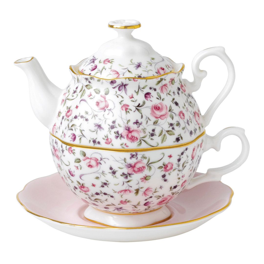 Royal Albert Rose Confetti Bone China Tea for One Set Royal Albert