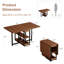 Table de salle à manger pliable avec tablettes de rangement, table à abattants peu encombrante avec structure en métal pour la cuisine et les petits espaces-1344482890