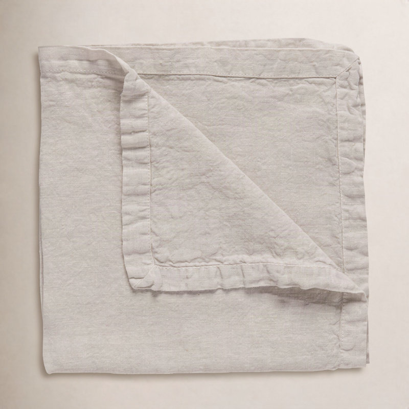 Maria Linen Rectangle Placemat, Cloud Gray