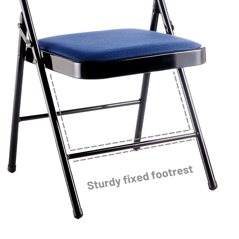 Chaise pliante rembourrée et empilable, Bleu
