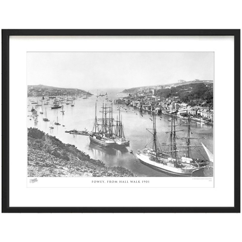 Fowey, From Hall Walk 1901 - Single Picture Frame Print, 60cm H x 80cm W x 2.3cm D