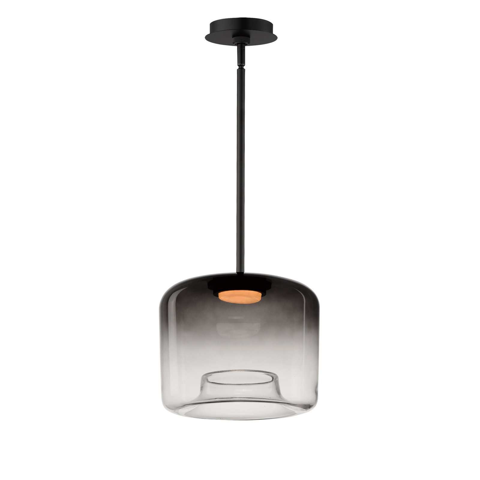 Daysy Single Light Glass Steel Dimmable LED Pendant, 10" H x 12" W x 12" D