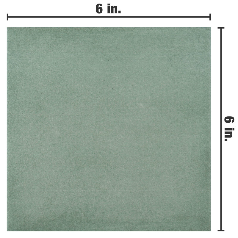 Matter 6" x 6" Porcelain Stone Look Floor and Wall Tile, Green
