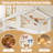 Full Size Floor Bed With Guardrails And Roof, Kids House Floor Bed With A Small Built-In Tray And Free-Installed Signboard, Childlike Design, White-472464053-472464054