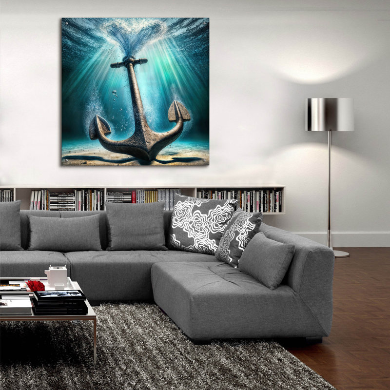 «Anchor Drop» par Rey Klimt, art mural en verre acrylique, H 36 po x l 36 po x P 0,2 po