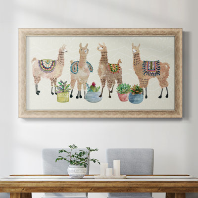 Toile encadrée de qualité supérieure «Llama Party» prête à être accrochée