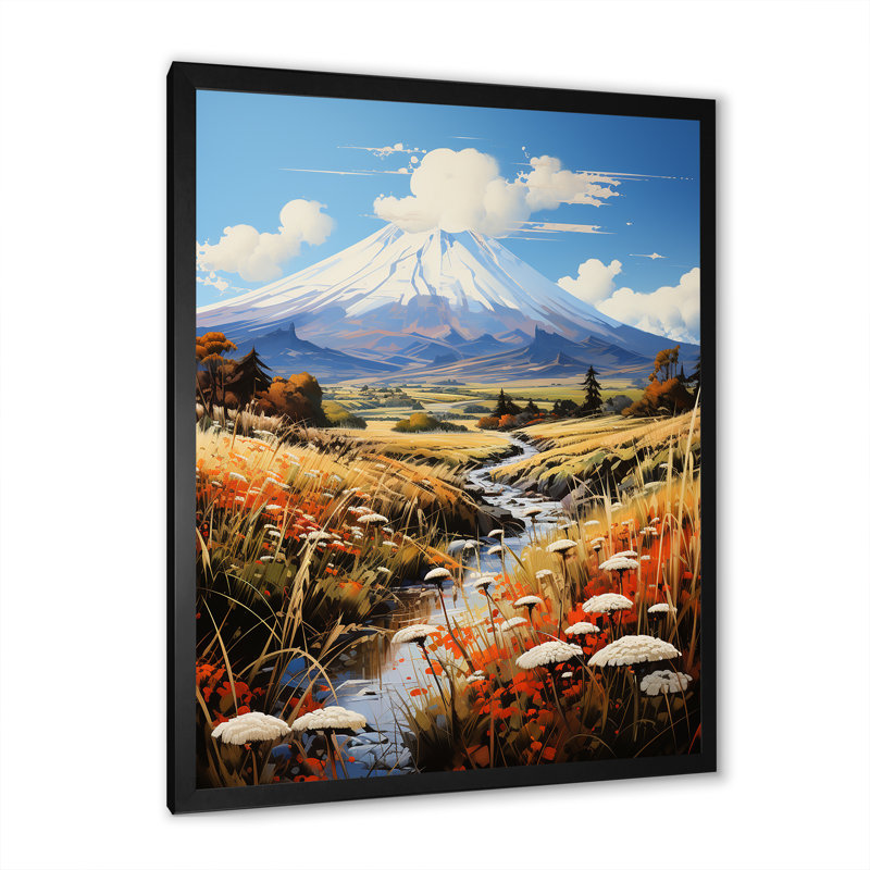 Volcans contrastes volcaniques I, Cadre simple noir, H 32 po x l 16 po x P 1 po
