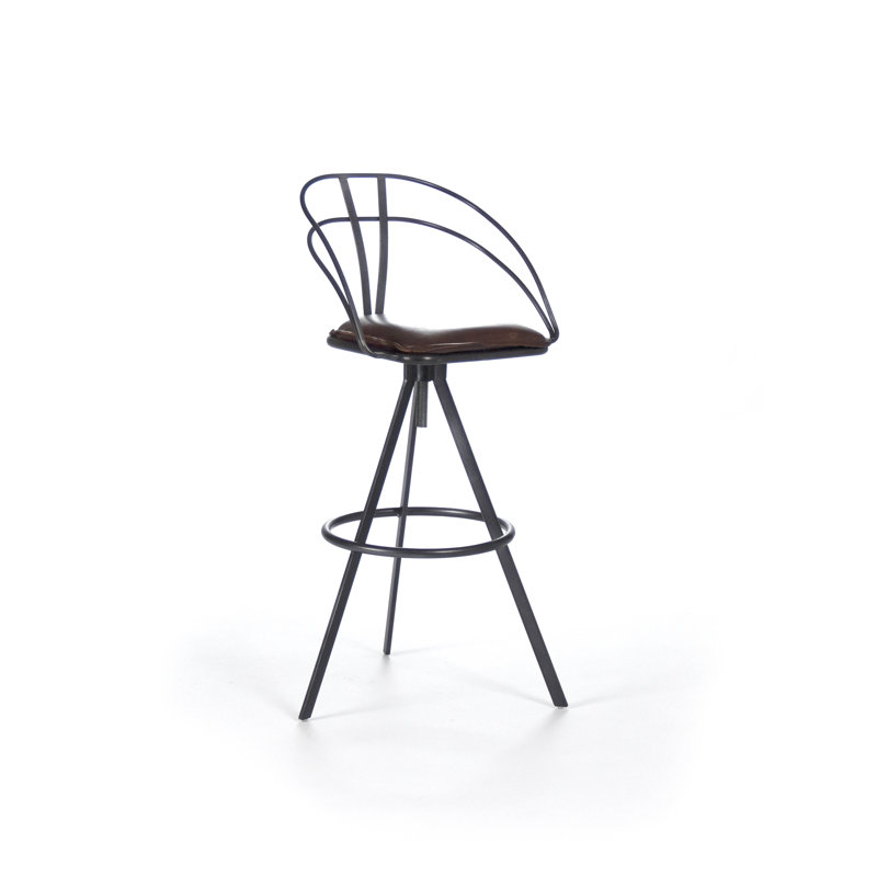 Nathan Upholstered Adjustable Stool with Metal Frame