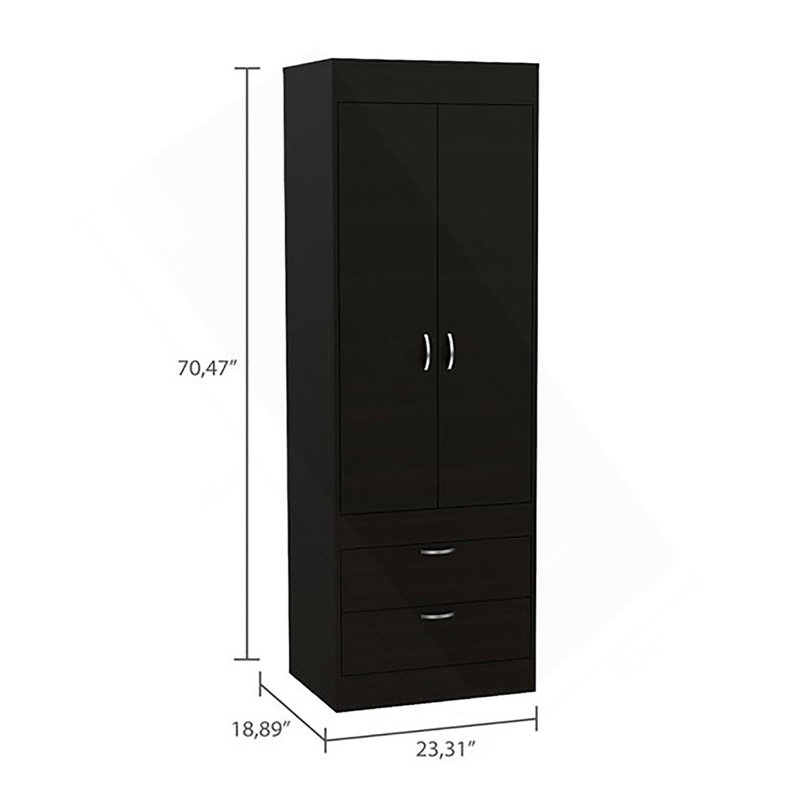 Armoire 2 tiroirs Wenge, Wengé
