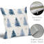Housses de coussin d'hiver 18 x 18 pouces, ensemble de 2 housses de coussin décoratives pour flocons de neige en forme d'arbre de Noël bleu