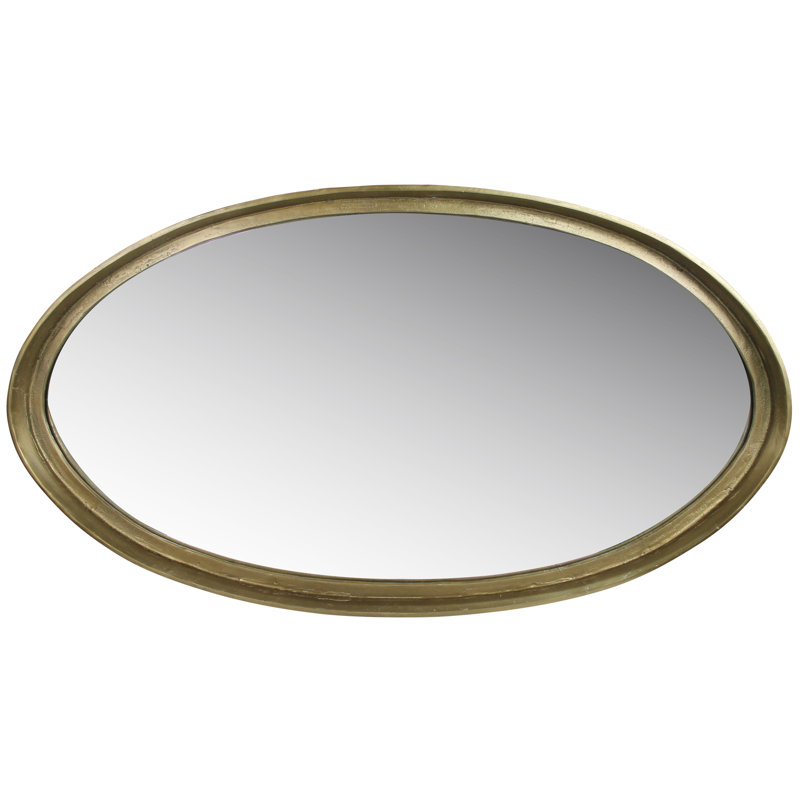 Huebert 48" Gold Round Framed Accent Mirror, 48" x 27.5"
