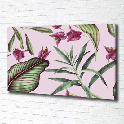 Tropical Flowers - Wrapped Canvas Print