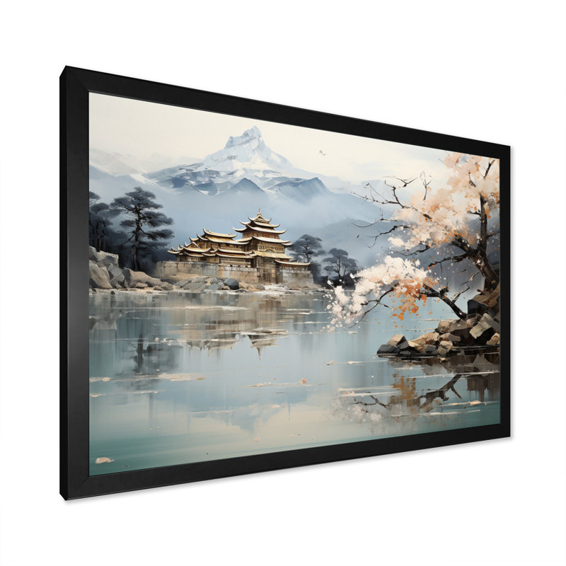 Art asiatique paysage impérial II - art mural asiatique, Noir, H 30 po x l 40 po, Cadre photo unique