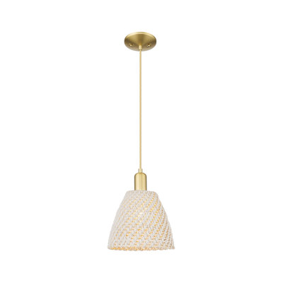 Cidalino - 1 Light Cord Hung Mini Pendant with Basketweave Shade -Shade