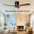 52 INCH WOOD CEILING FAN NO LIGHT,Flush Mount Ceiling Fan , Solid Wood Blades, Reversible Quiet DC Motor, Remote Control with 6 Speeds