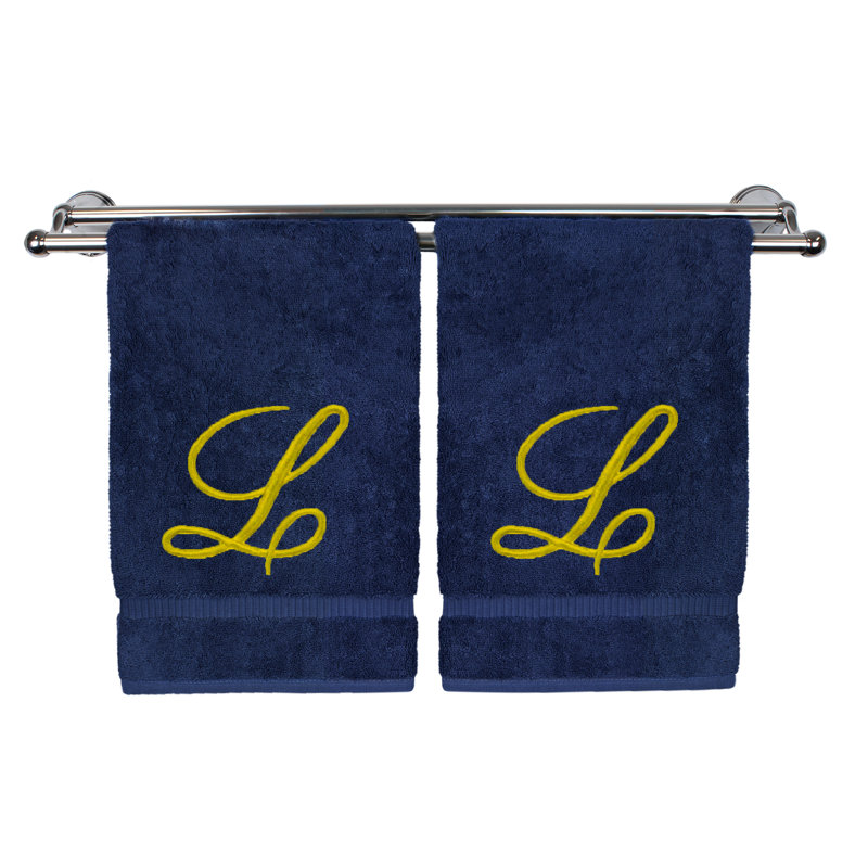 Super Plush Washcloth, Navy/Gold, F