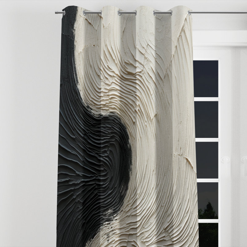 Ayaniah - Nautical Grommet Curtain - Velvet Room Darkening - 1 panel, 52" W x 120" L, Silver Grommets