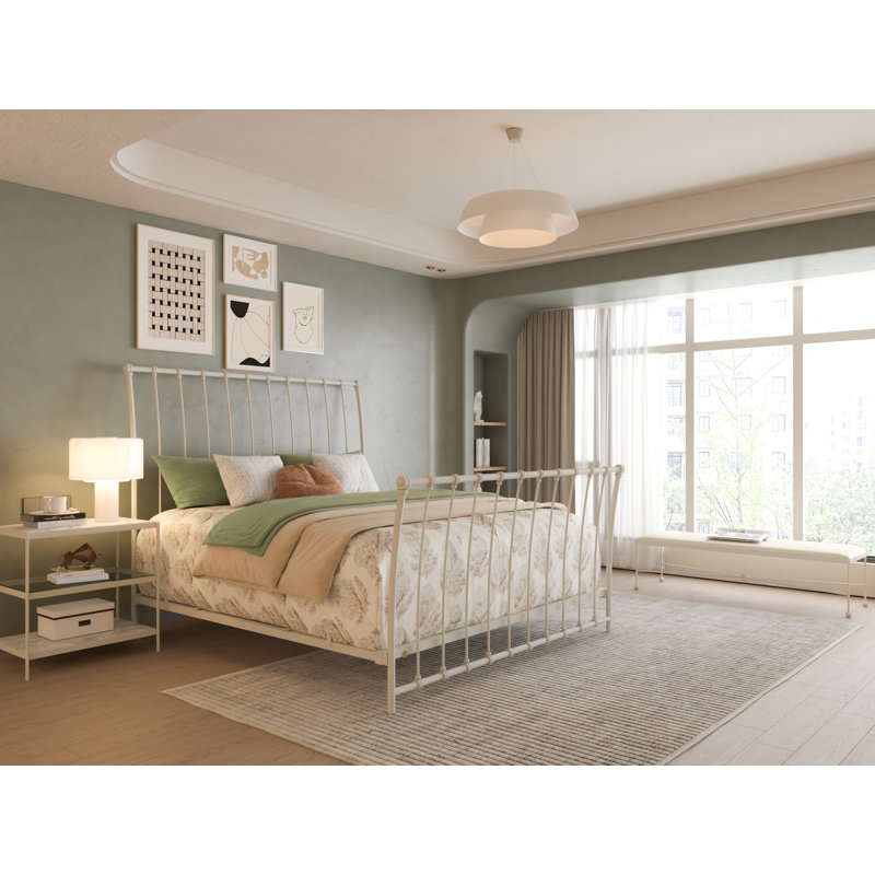 142 Altro Bed | Complete Sleigh, Matte White, King