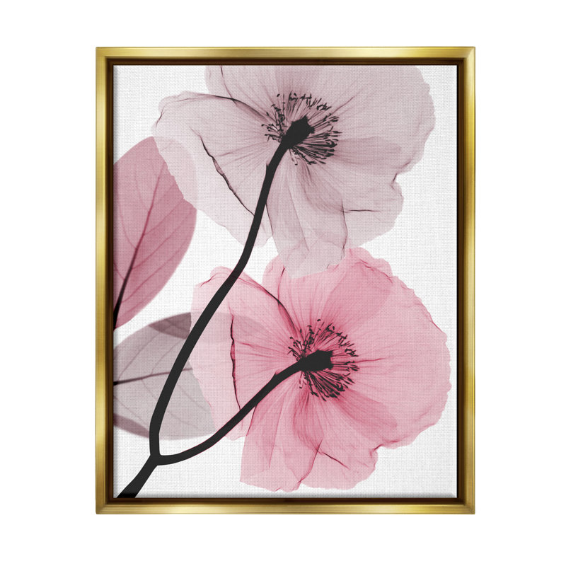 Impression Aw-998, coquelicots roses contemporains par Albert Koetsier, H 21 po x l 17 po x P 1,7 po