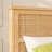 Queen Size Rubber Wooden, Solid Wooden Bed With Rattan Headboard, Enhanced By Support Feet,Oak White