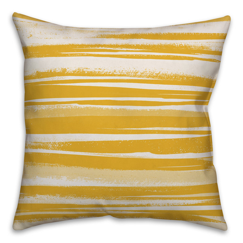 Kansas Abstract Throw Pillow, 18" x 18", Gray Striped 1