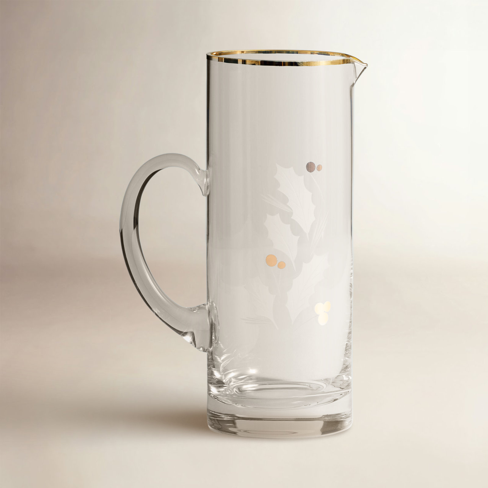 Holiday Gold Glass Pitcher