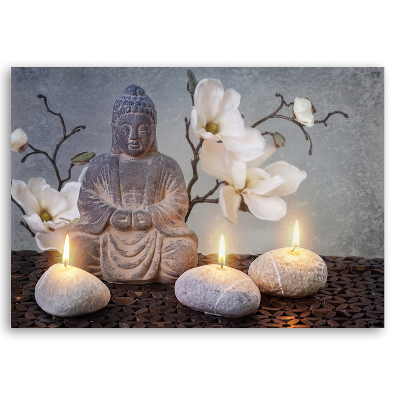 Buddha Orchid Flowers - Wrapped Canvas Print, 70cm H x 100cm W