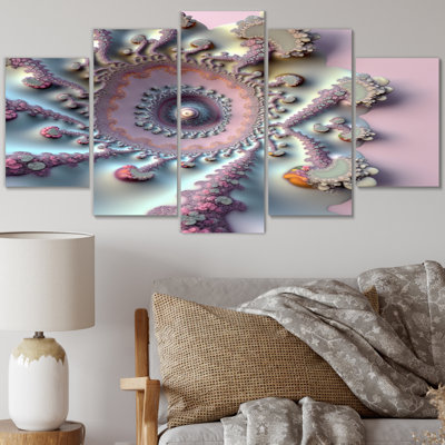 Cillean - Fractals, art mural sur toile - 5 panneaux