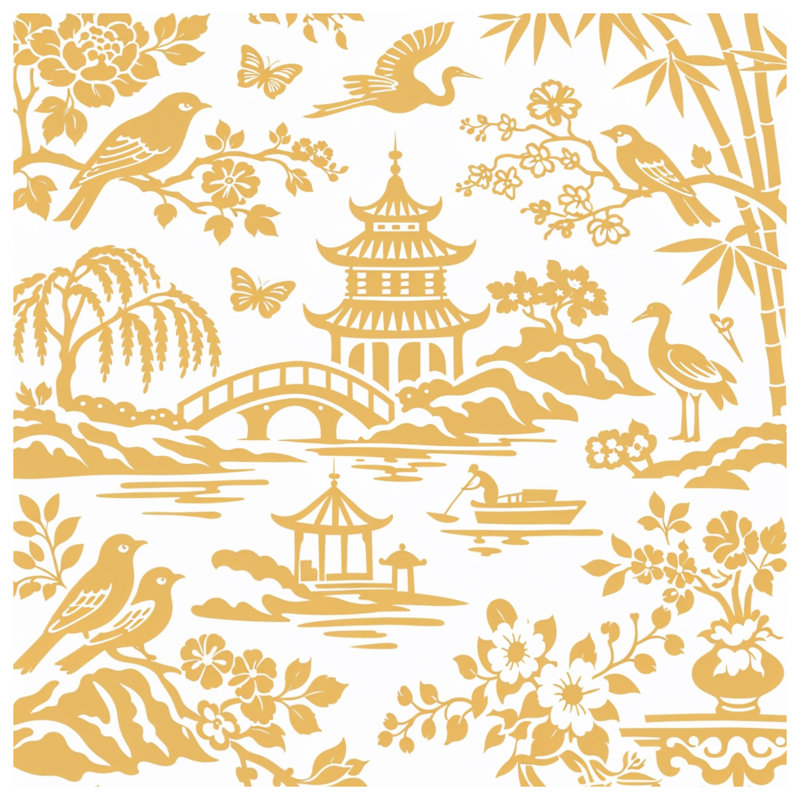 Illustration de paysage chinois Housses de couette, Twin
