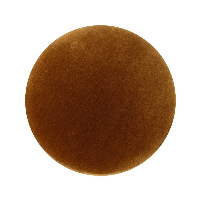 BILBURY Round Ottoman, Monte Tobacco Mohair Velvet