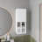 White Wall-Mounted Bathroom Cabinet With Door And 4 Open Shelves-1376649017