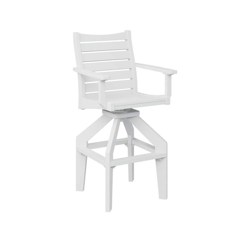 Bristol Outdoor Bar Stool, White, 30.5"