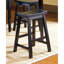 Casual Dining Saddle Seat Stools 2Pc Set Solid Wood  Finish Home Furniture-726183250-726183251