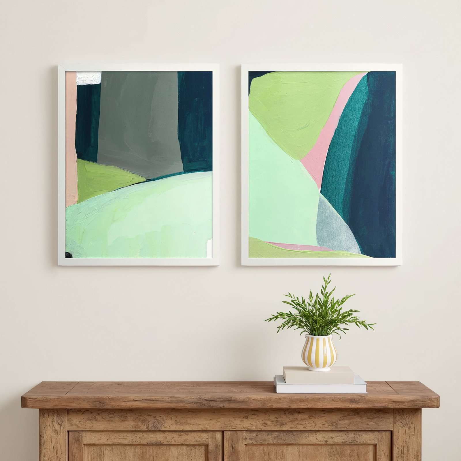 Into the Hills 2-Piece Print Set, White Framed, 30" W x 38" H