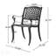 Chaises de salle à manger d'extérieur en aluminium coulé durable avec dossier en filet et siège