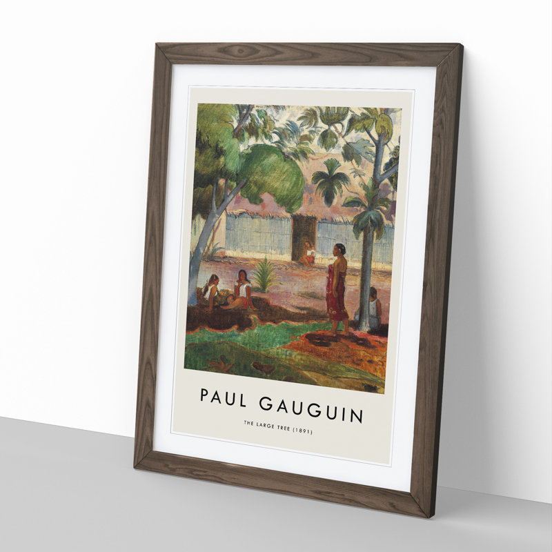 The Large Tree by Paul Gauguin - Picture Frame Painting, 65cm H x 48cm W x 2cm D, Walnut Framed