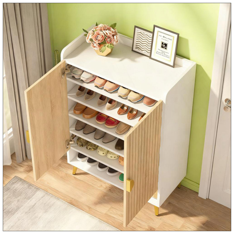 Armoire à chaussures en bois à 7 niveaux